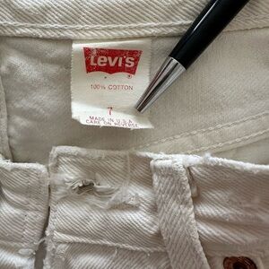 Levi’s Y2K White Orange Tab Distressed Jeans, 26